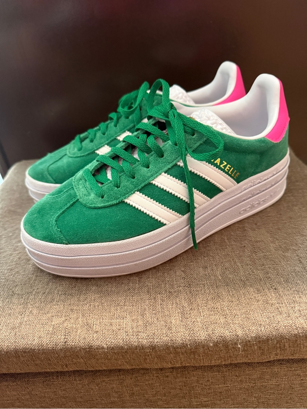 adidas Originals Gazelle Bold — Green / Pink / White 🌿💗🤍